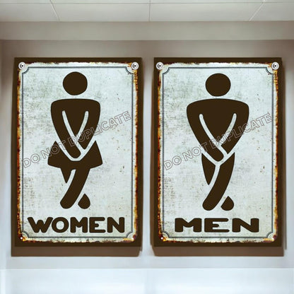 Bathroom Signs Mens And Womens Coastal Wall Decor