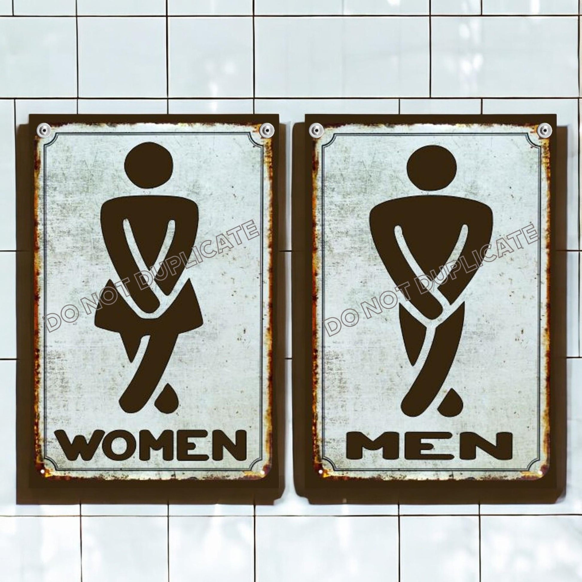 Bathroom Signs Mens And Womens Coastal Wall Decor