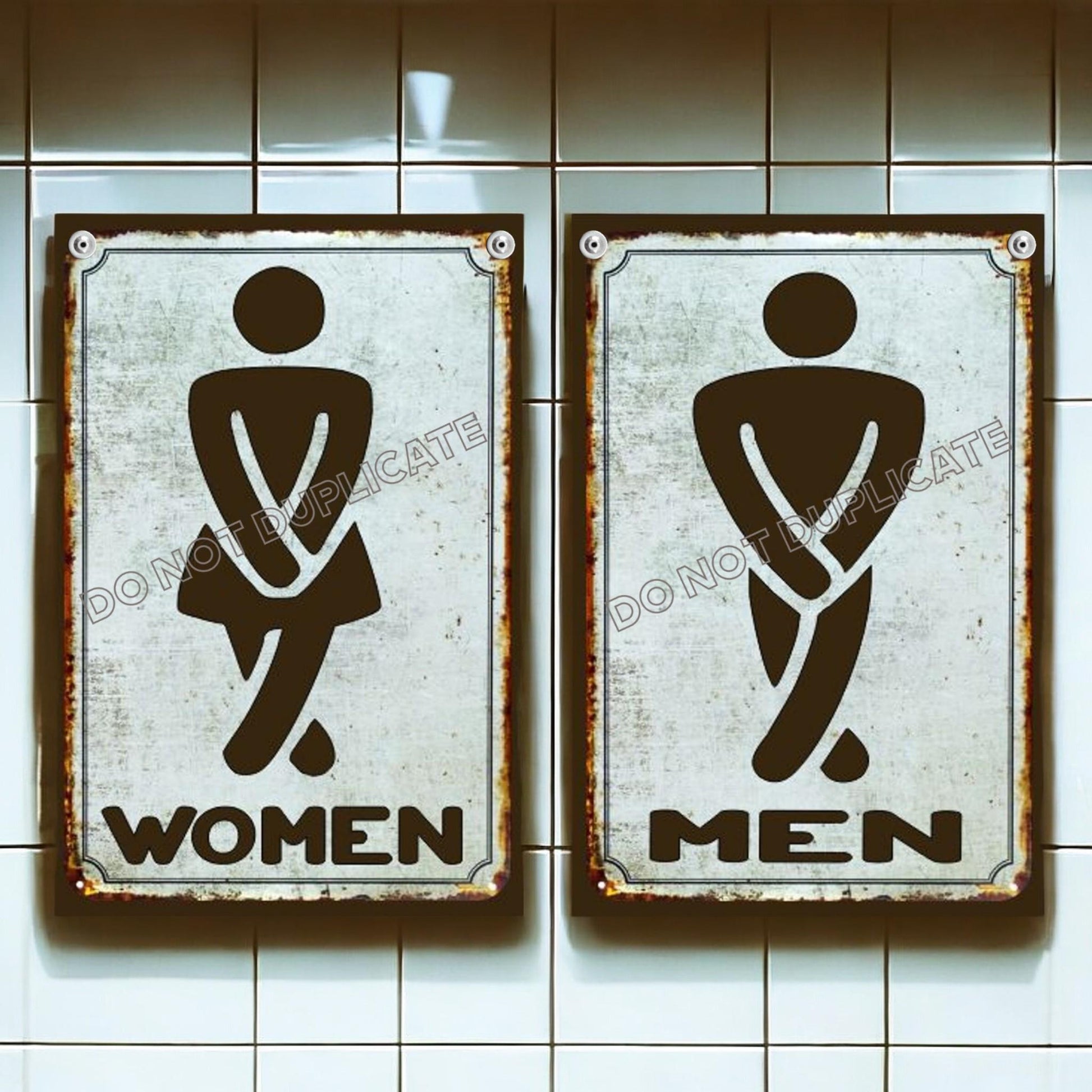 Bathroom Signs Mens And Womens Coastal Wall Decor