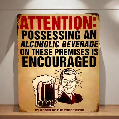 Drinking Sign Tin Beer Bar Sign Man Cave Garage Decor