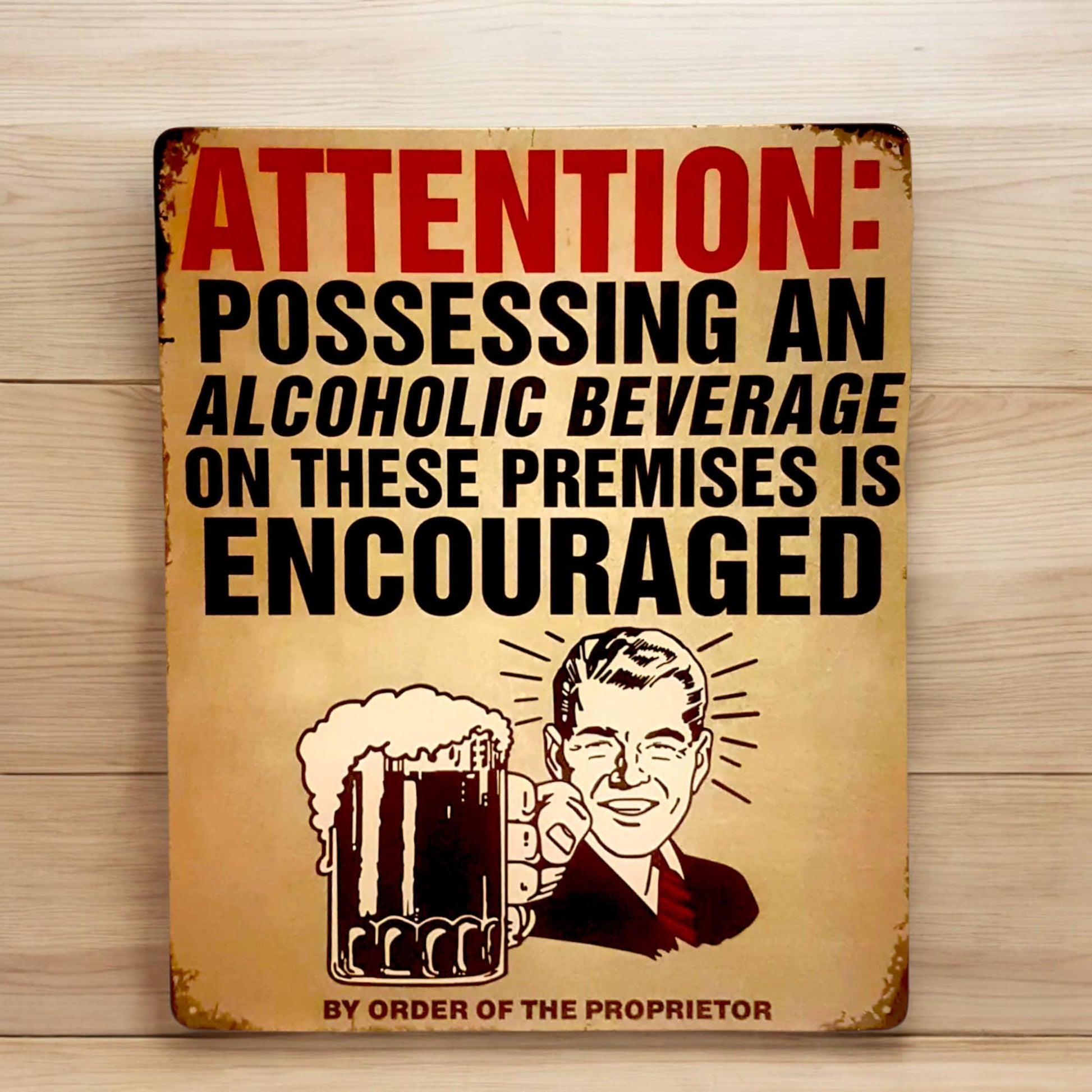 Drinking Sign Tin Beer Bar Sign Man Cave Garage Decor