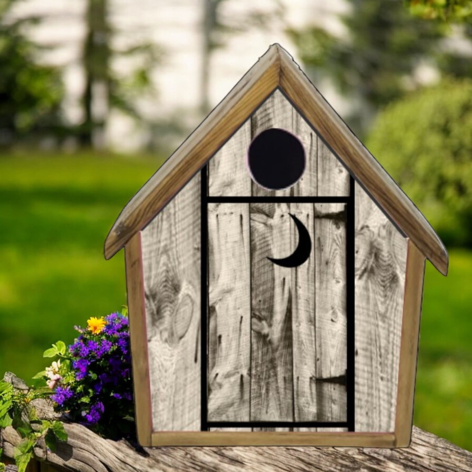 rustic outhouse bird house 