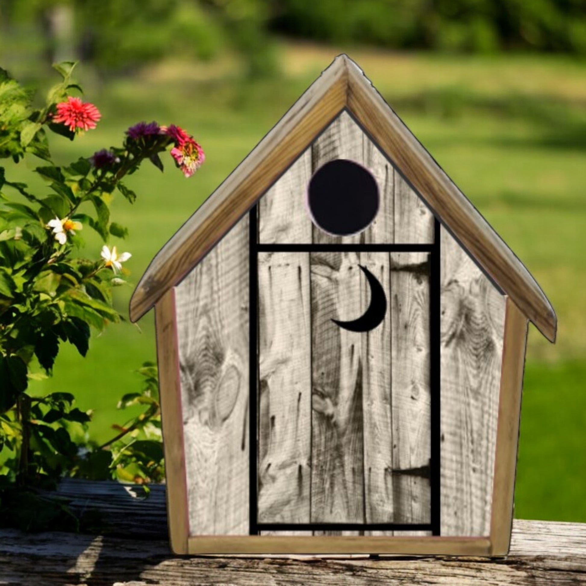 rustic outhouse bird house 