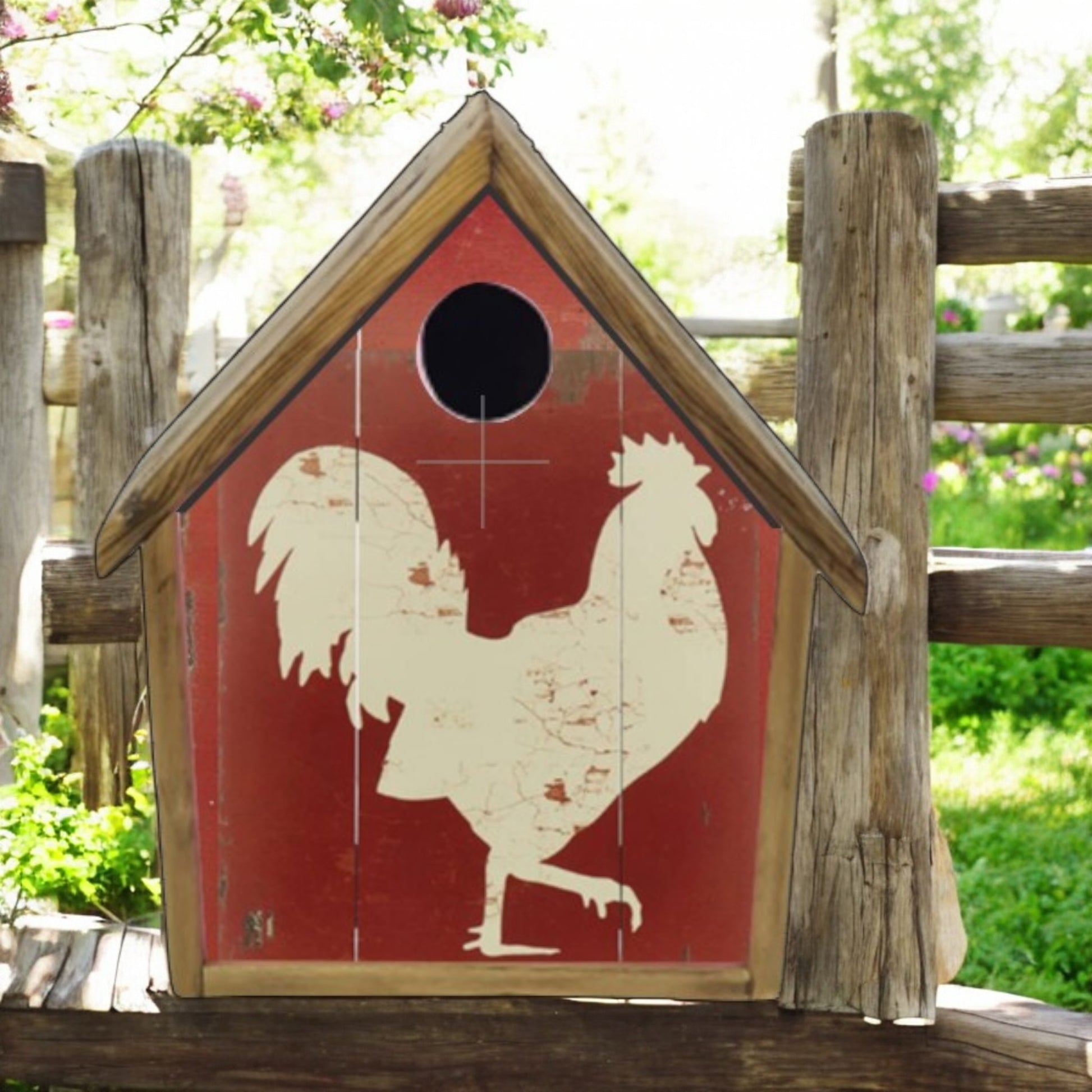 rustic hand crafted bird house 