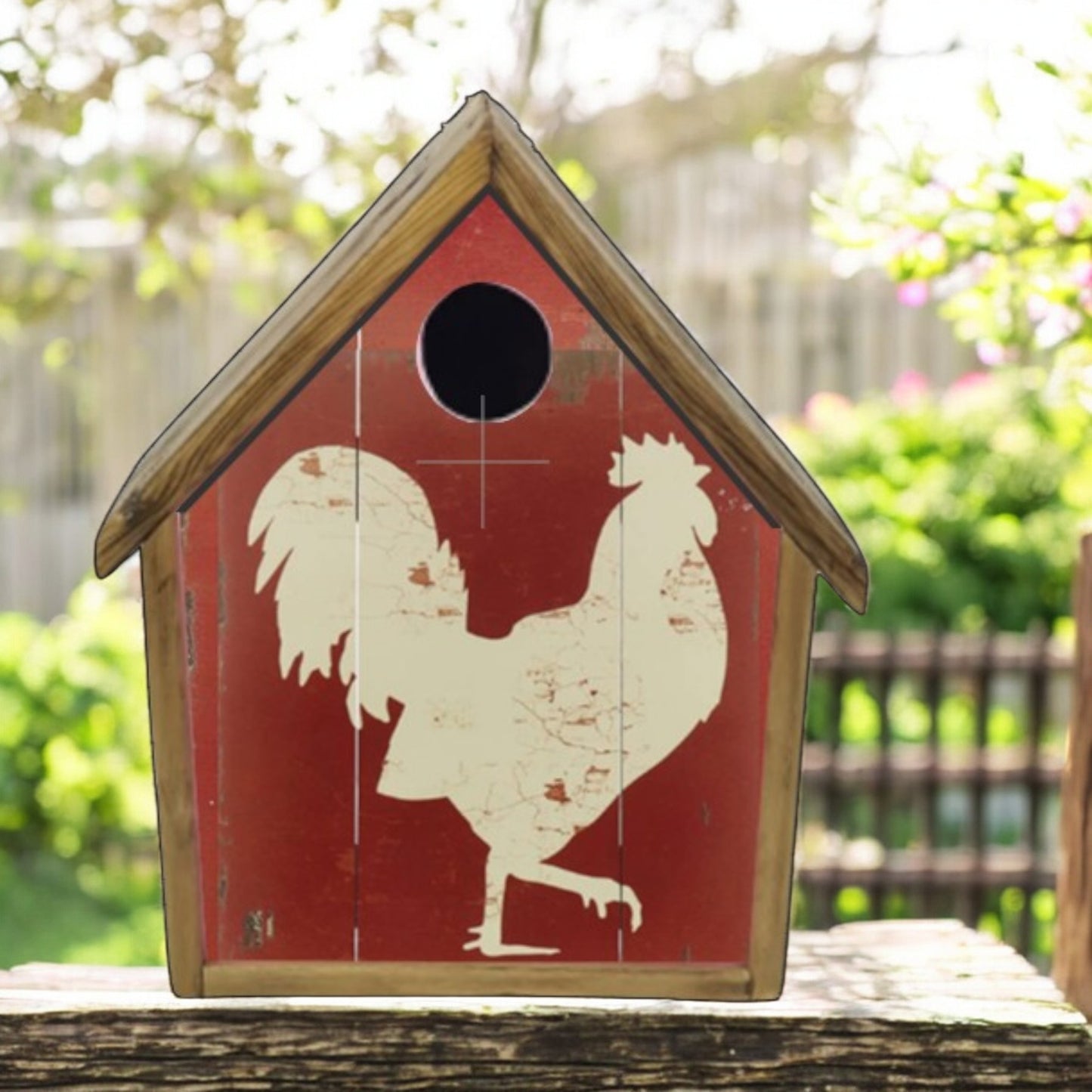 rustic hand crafted bird house 