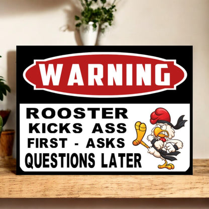 Rooster Warning Sign