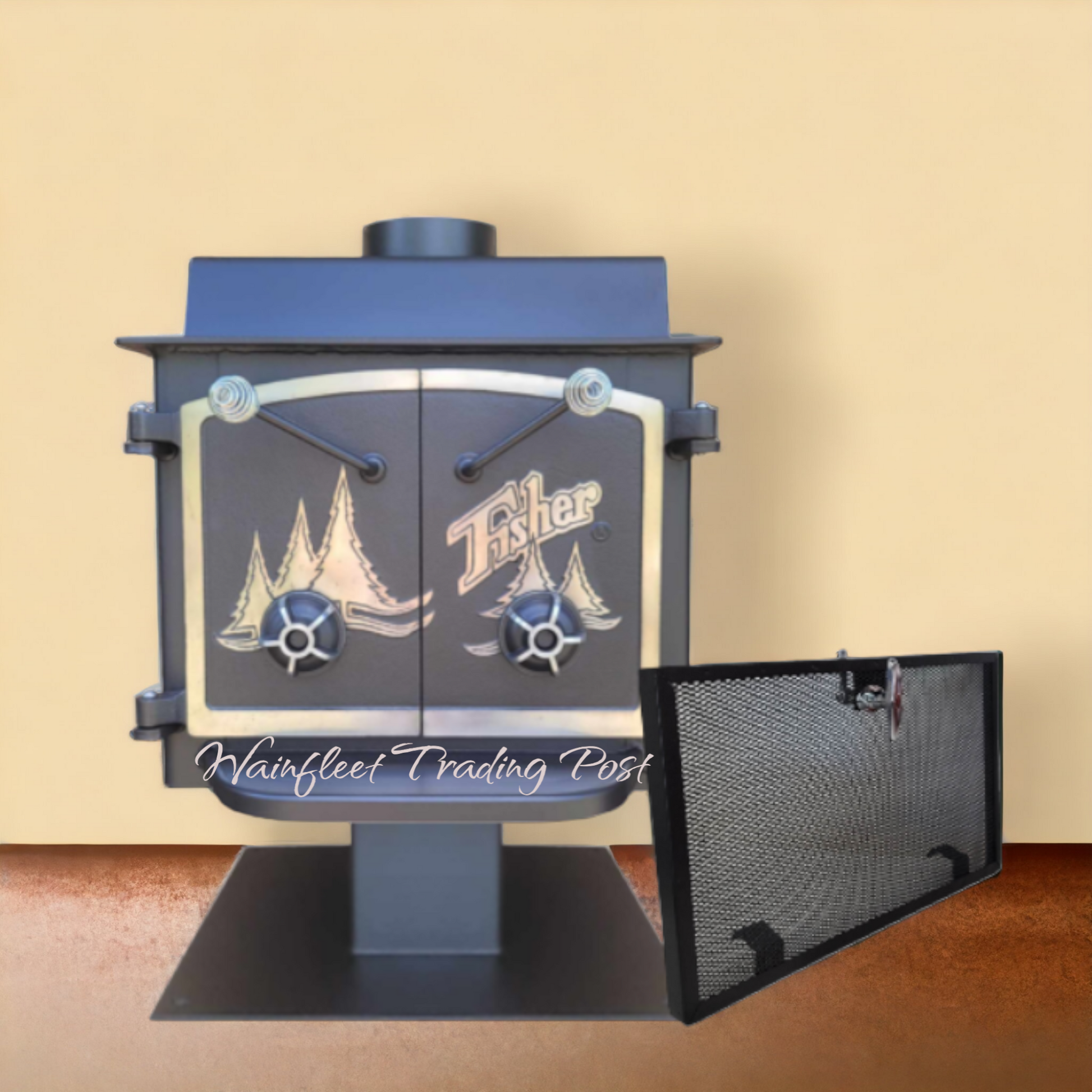 Fisher wood stove teddy bear