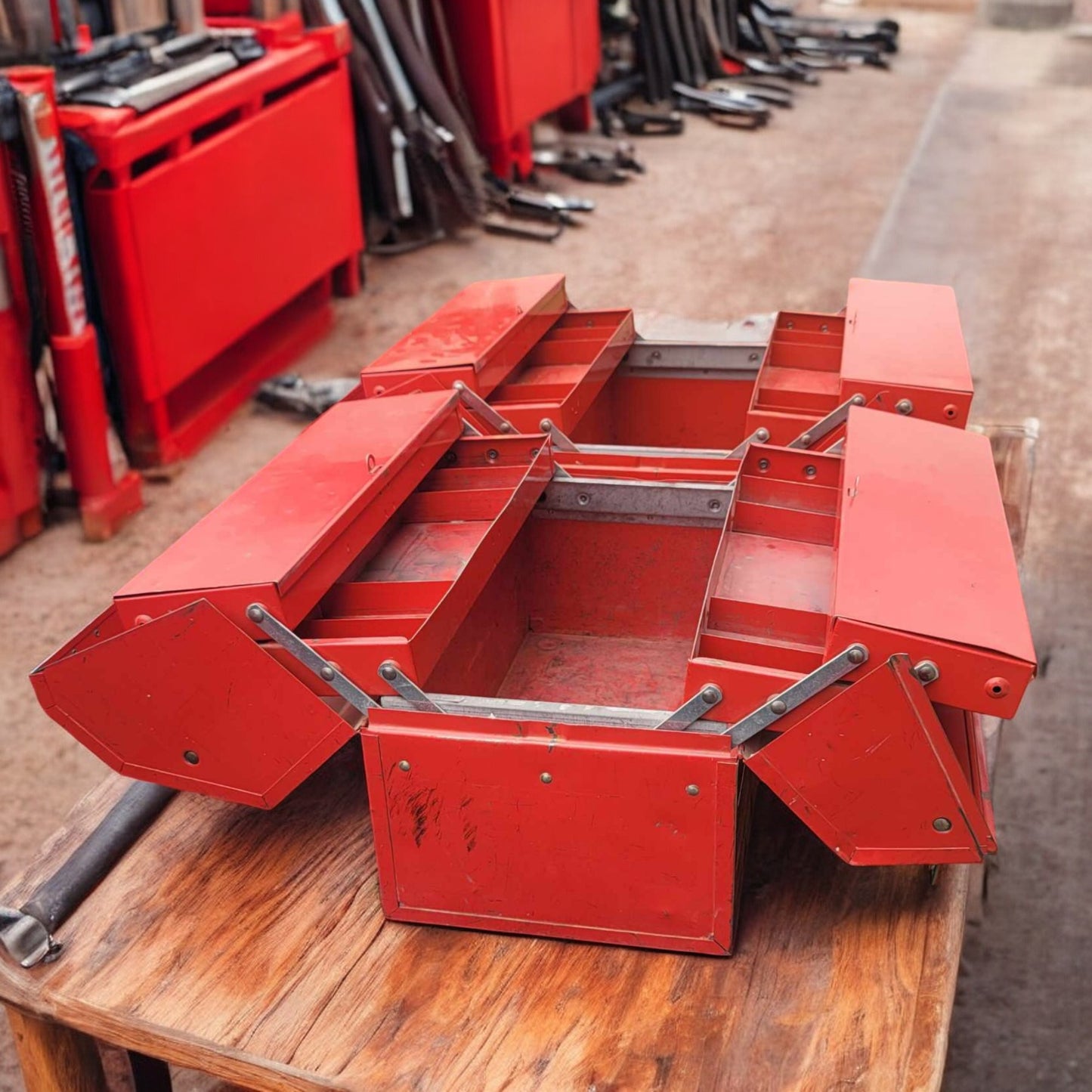 Vintage Folding Cantilever Craftsman Toolboxes