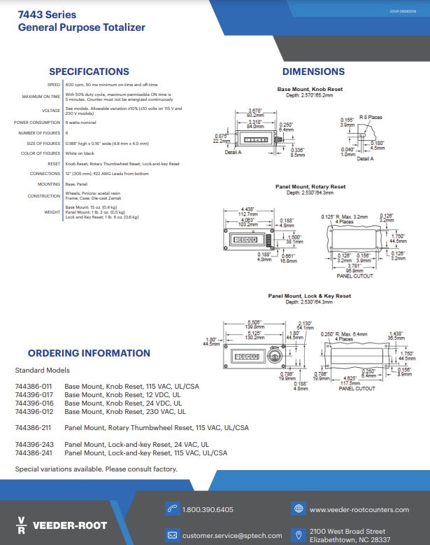 Veeder Root Surface Mount Counter