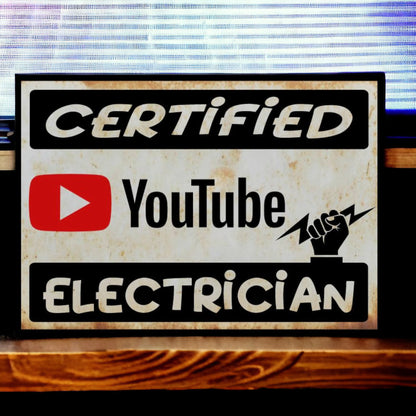 youtube certified electrician sign 