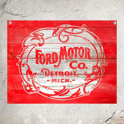 Ford Sign Ford Motor Co Detroit Michigan Rustic Garage Decor