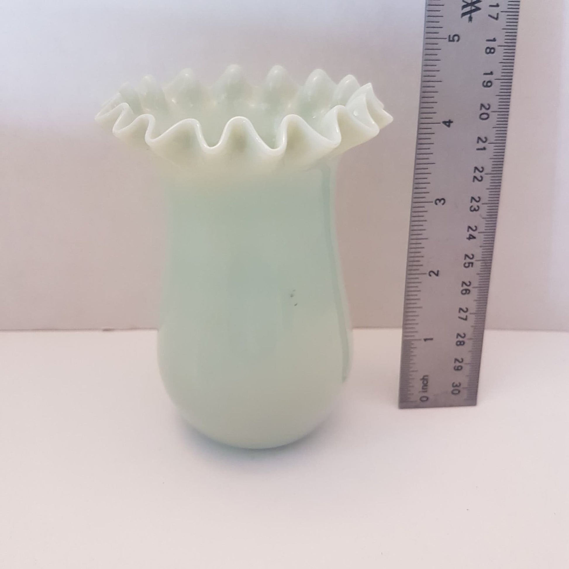 jadeite jade-ite fireking green fluted vase