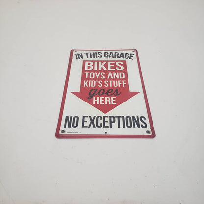 metal garage sign novelty bikes toys and kids stuff goes here