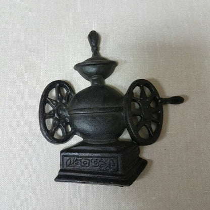 cast iron coffee grinder wall decor