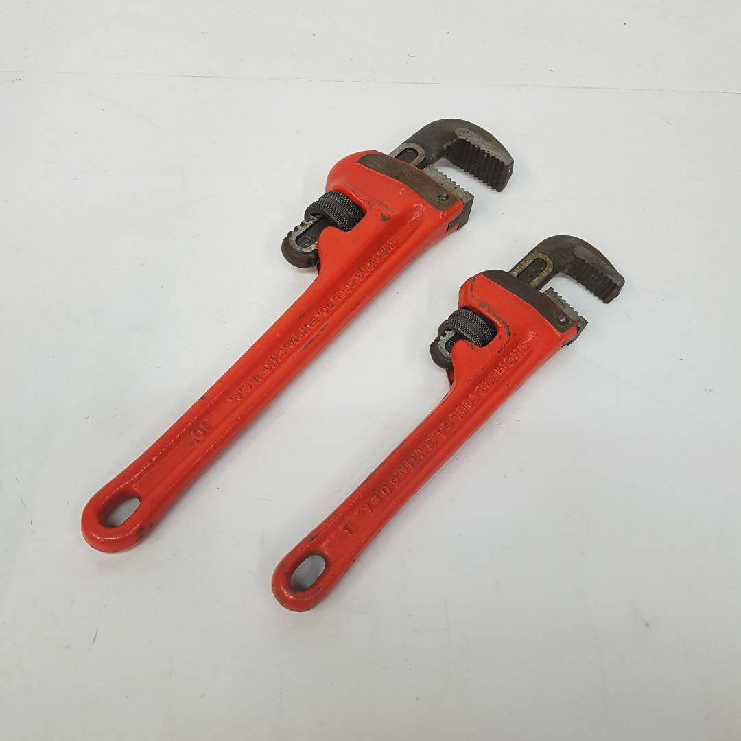 ridgid pipe wrench adjustable heavy duty pair of plumbers wrenches