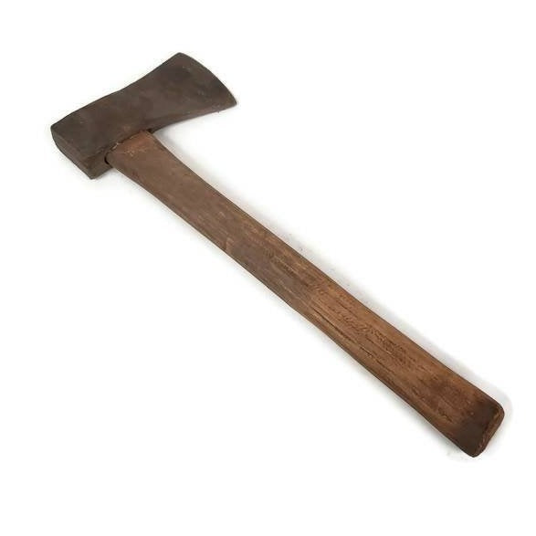 felling style axe steel head wooden handle