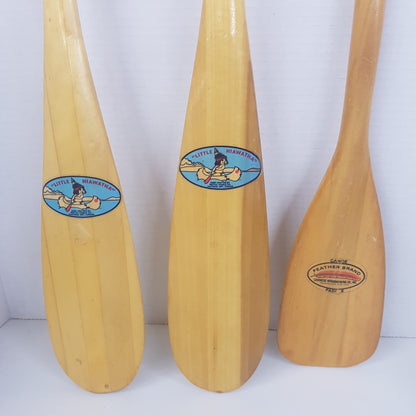 Vintage Wood Canoe Paddle Feather Brand Navajo Smokers Brand J & B