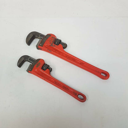 ridgid pipe wrench adjustable heavy duty pair of plumbers wrenches