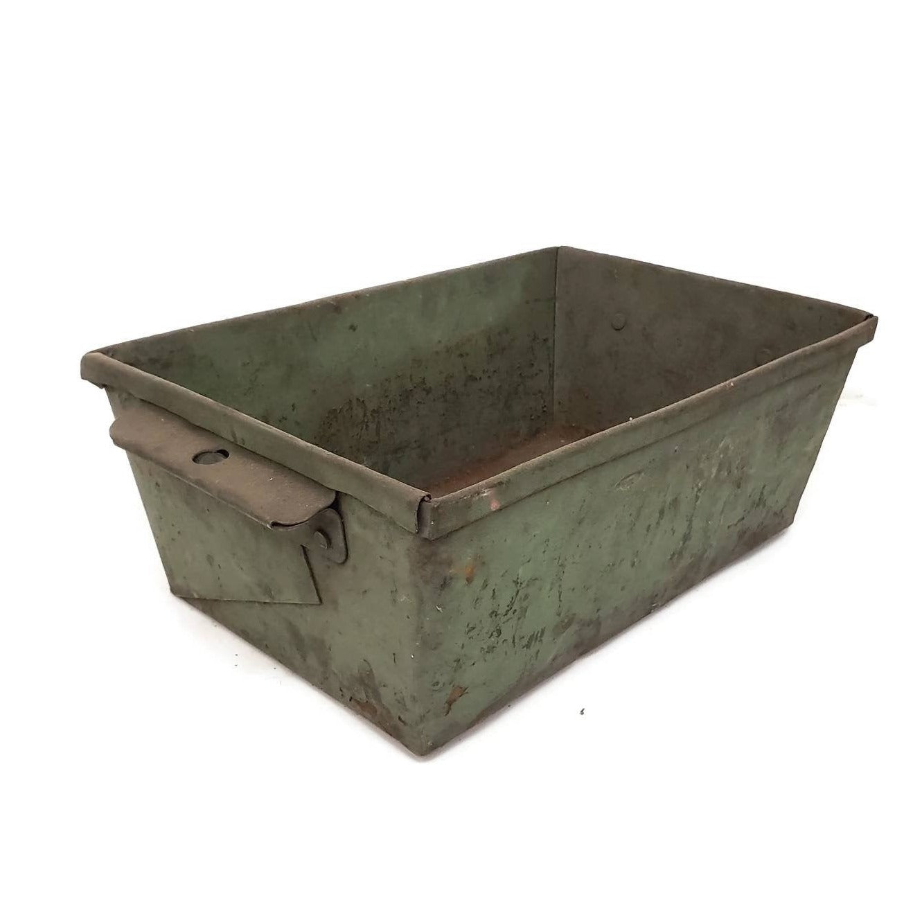 Antique Bin Industrial Metal Box or Basket Primitive OLD for Storage o ...