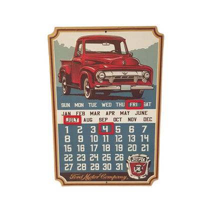 ford metal perpetual calendar metal sign