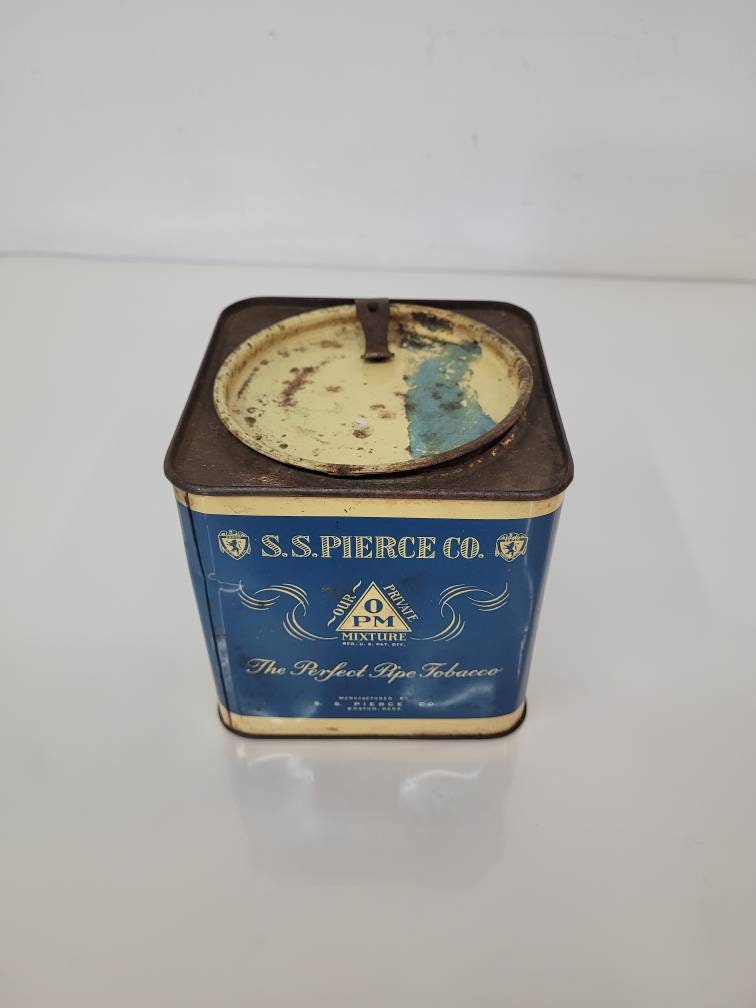 vintage tin storage container / box