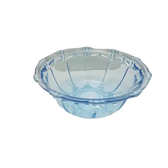 blue depression glass bowl