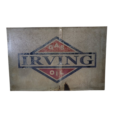 irving gas and oil sign weathered