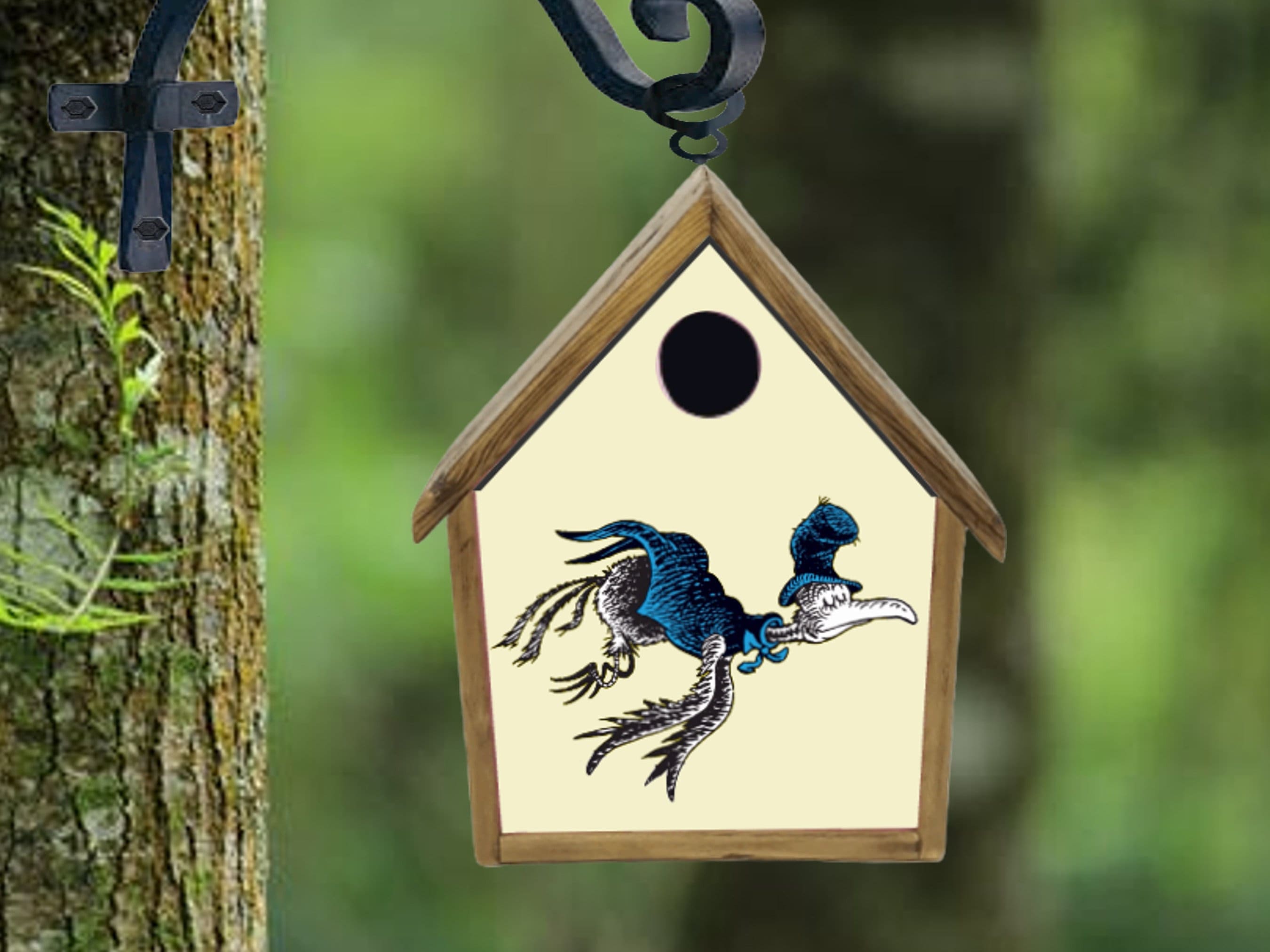 BIRDHOUSE, newest Rustic Birdhouse, Wooden Birdhouse, Handmade Birdhouse, Bird House Functional For Birds, Hand Painted Outdoor Birdhouse