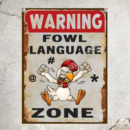 chicken coop sign fowl language man cave sign office decor