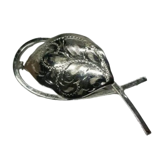 Sterling Silver Bond Boyd Leaf Brooch Engraved Silver Leaf